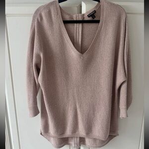 Express V-Neck Sweater in Light Pink